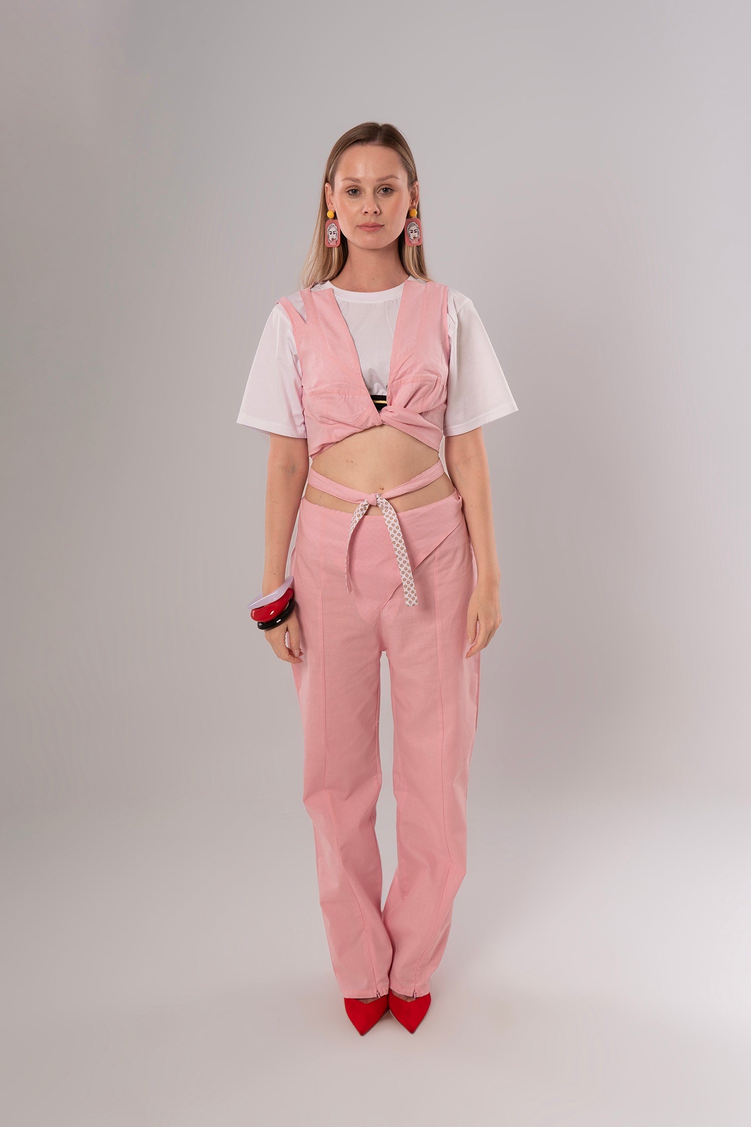 Short Linen Pink Top