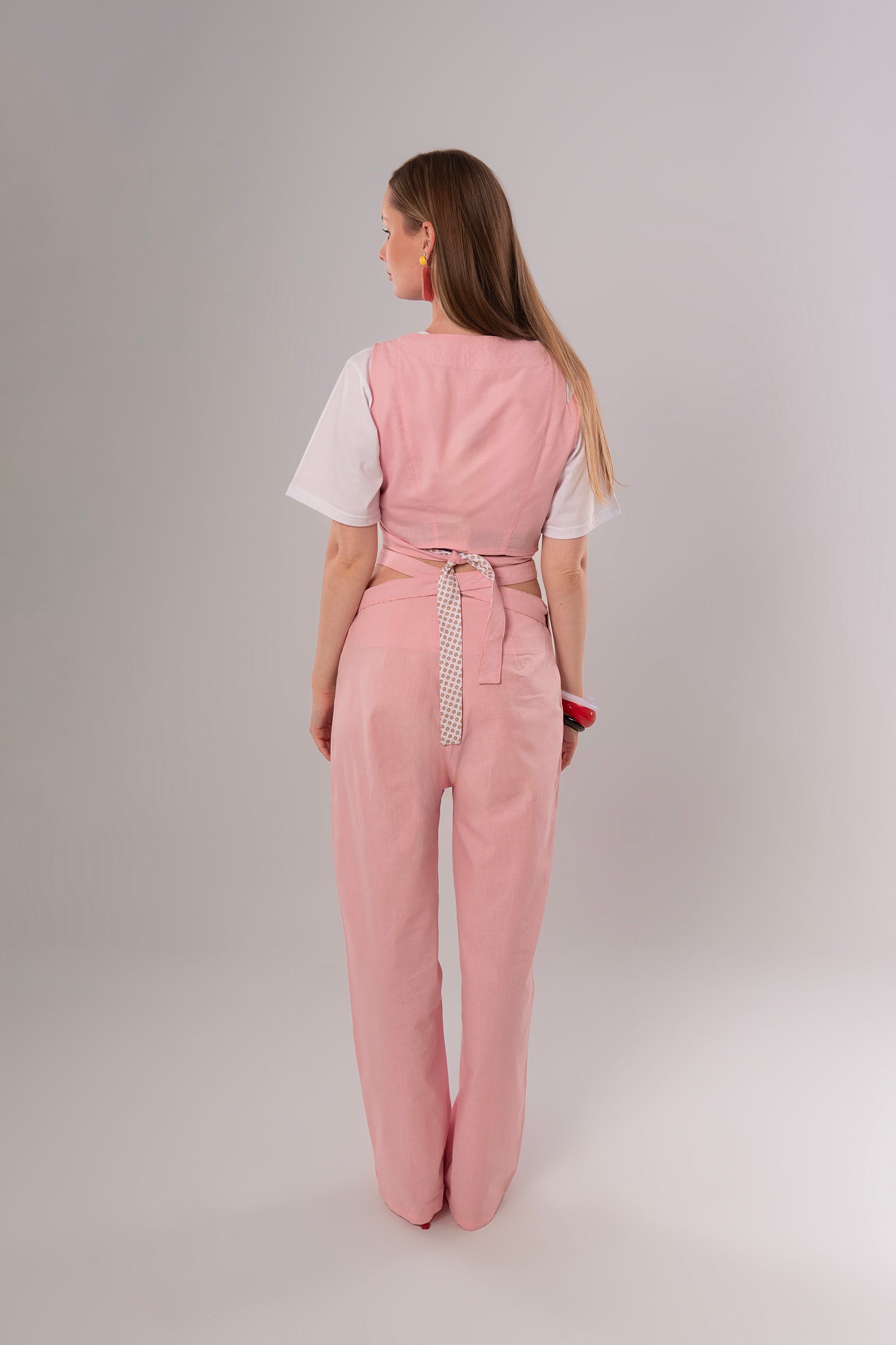 Short Linen Pink Top