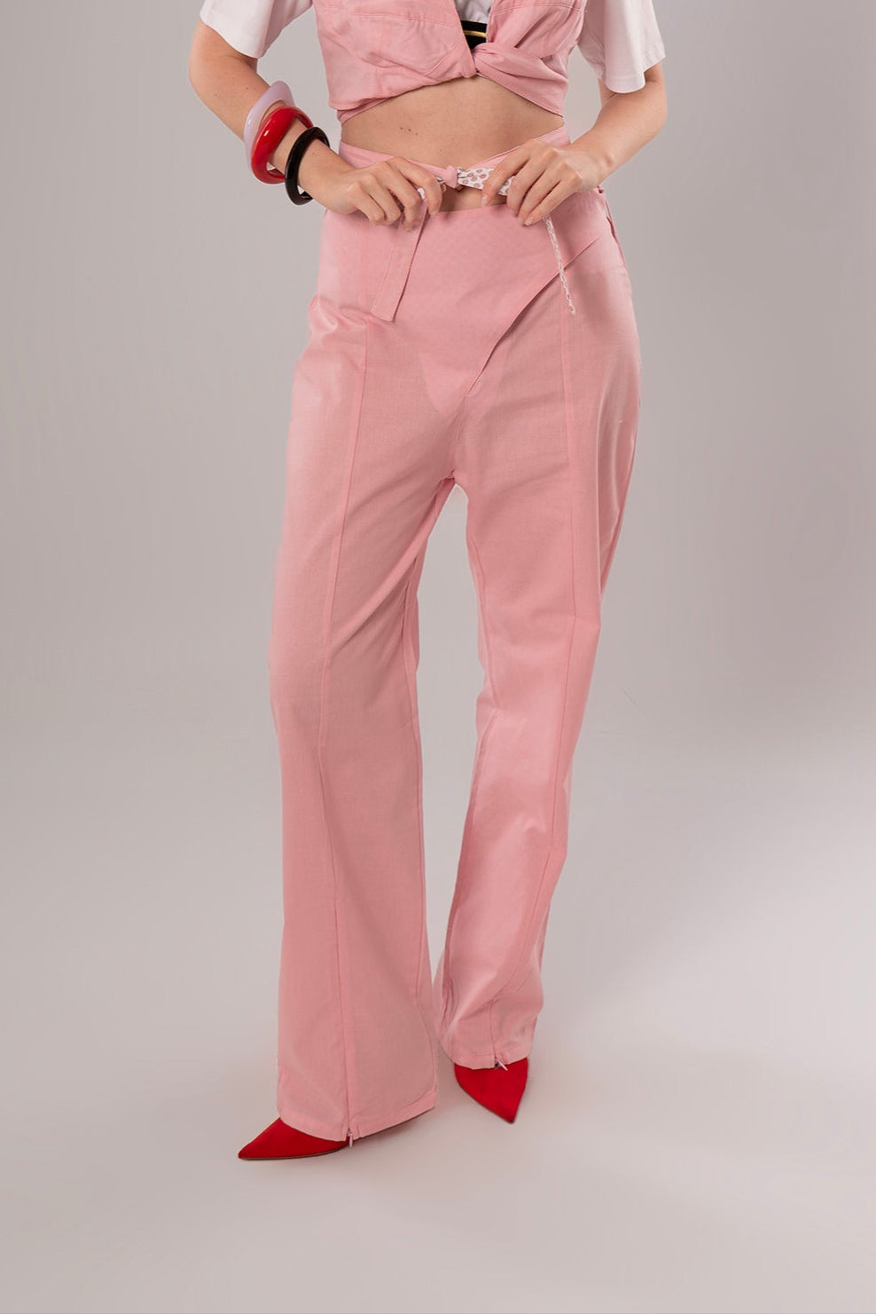 Wrap Linen Pink Pants