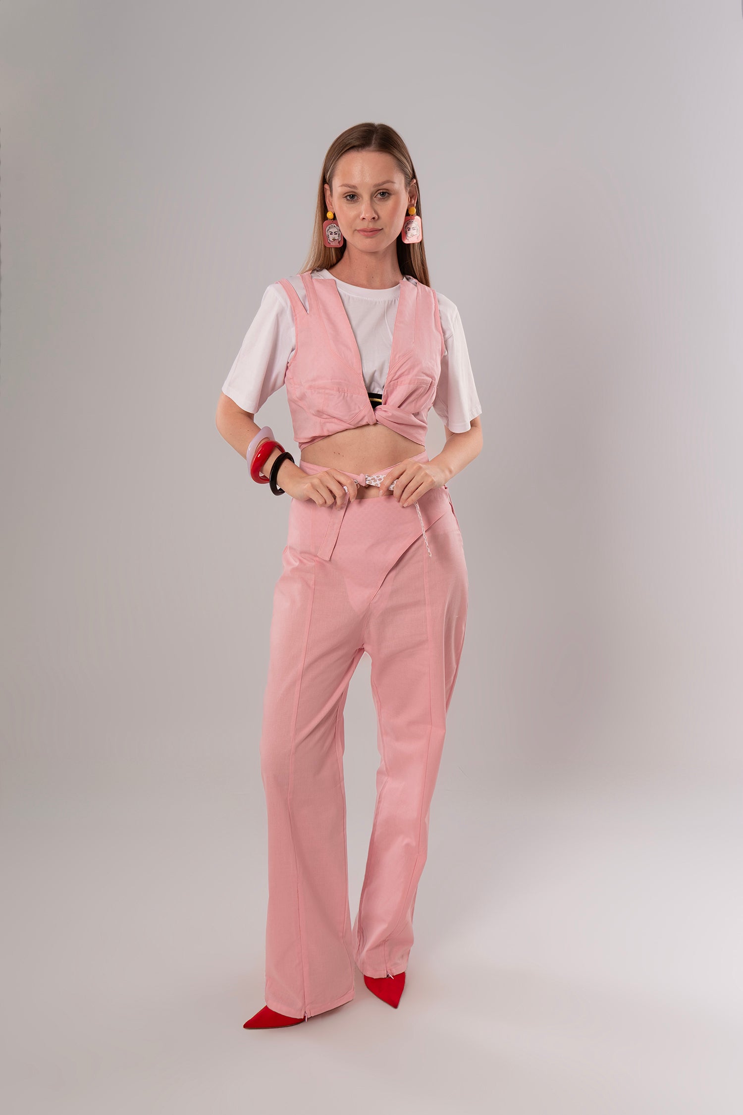 Short Linen Pink Top