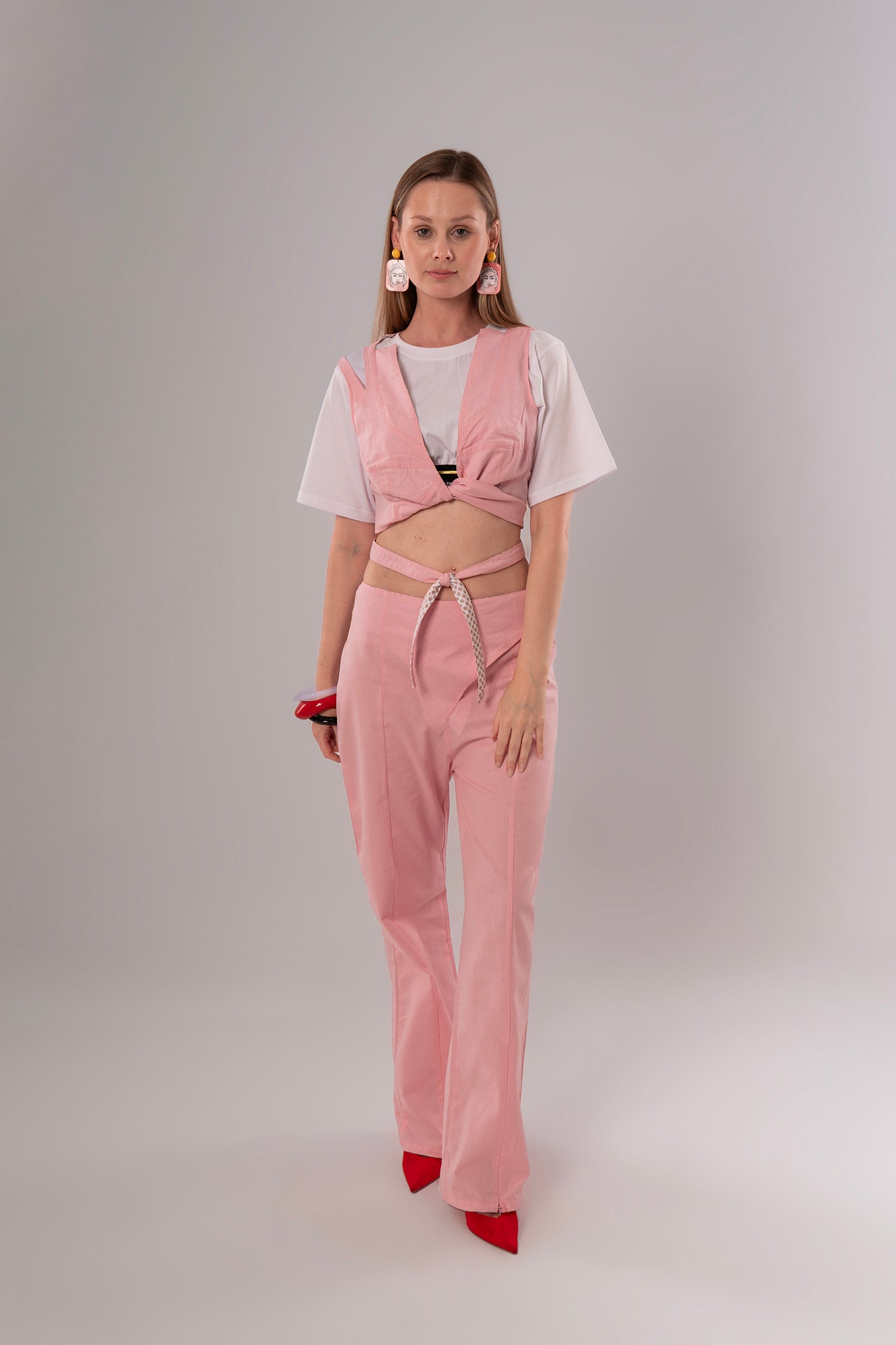 Short Linen Pink Top