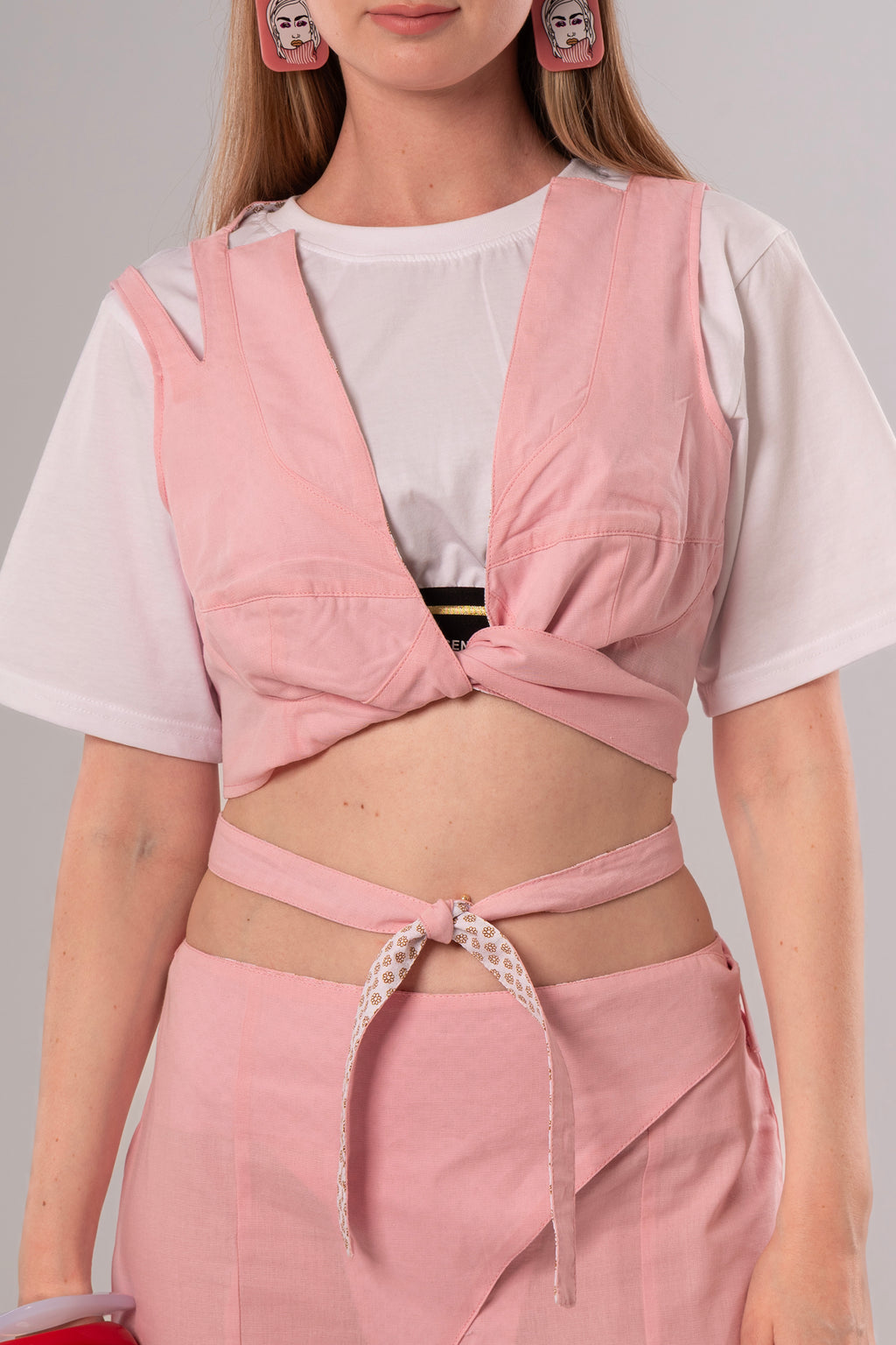 Short Linen Pink Top