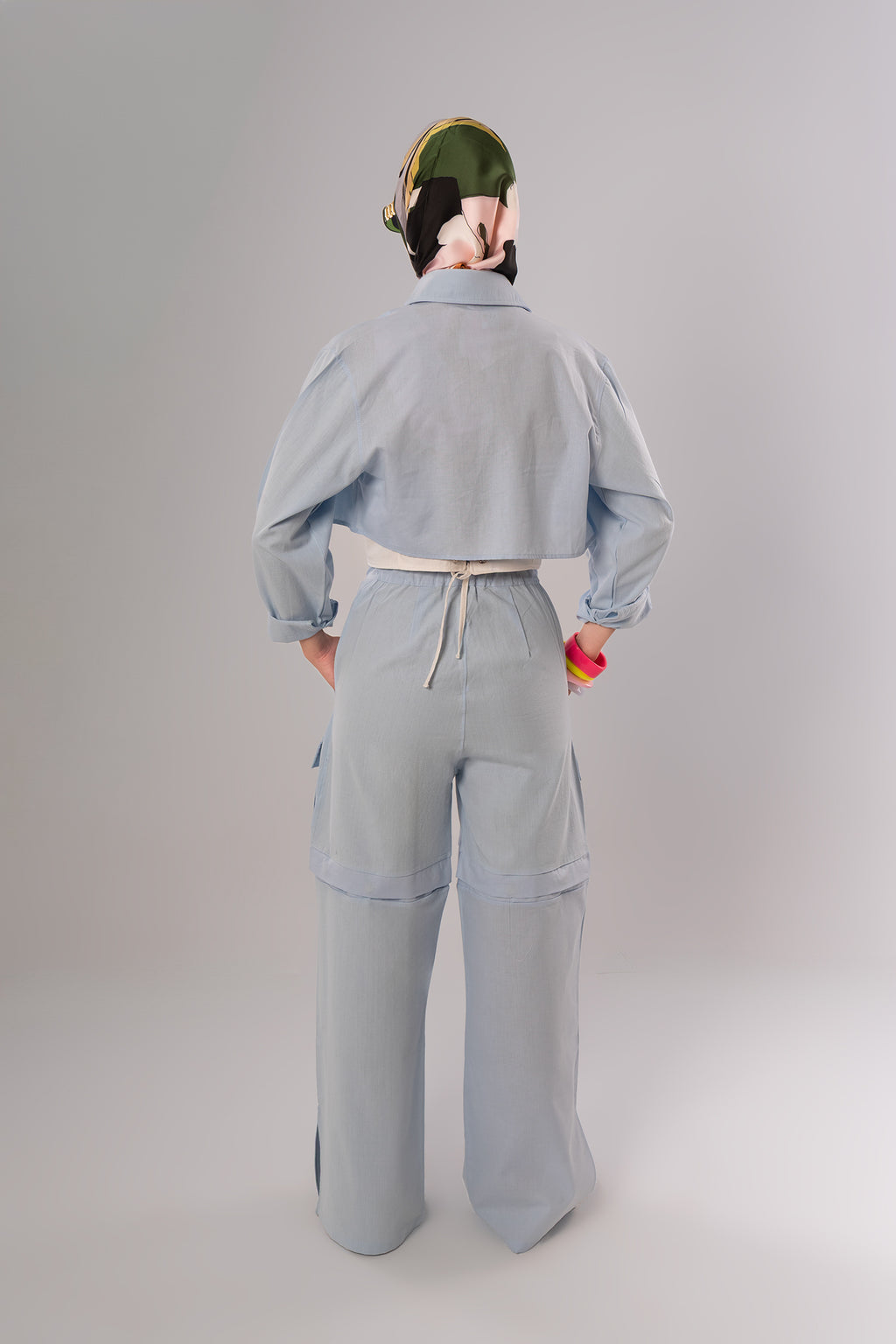 Short Linen Baby Blue Jacket