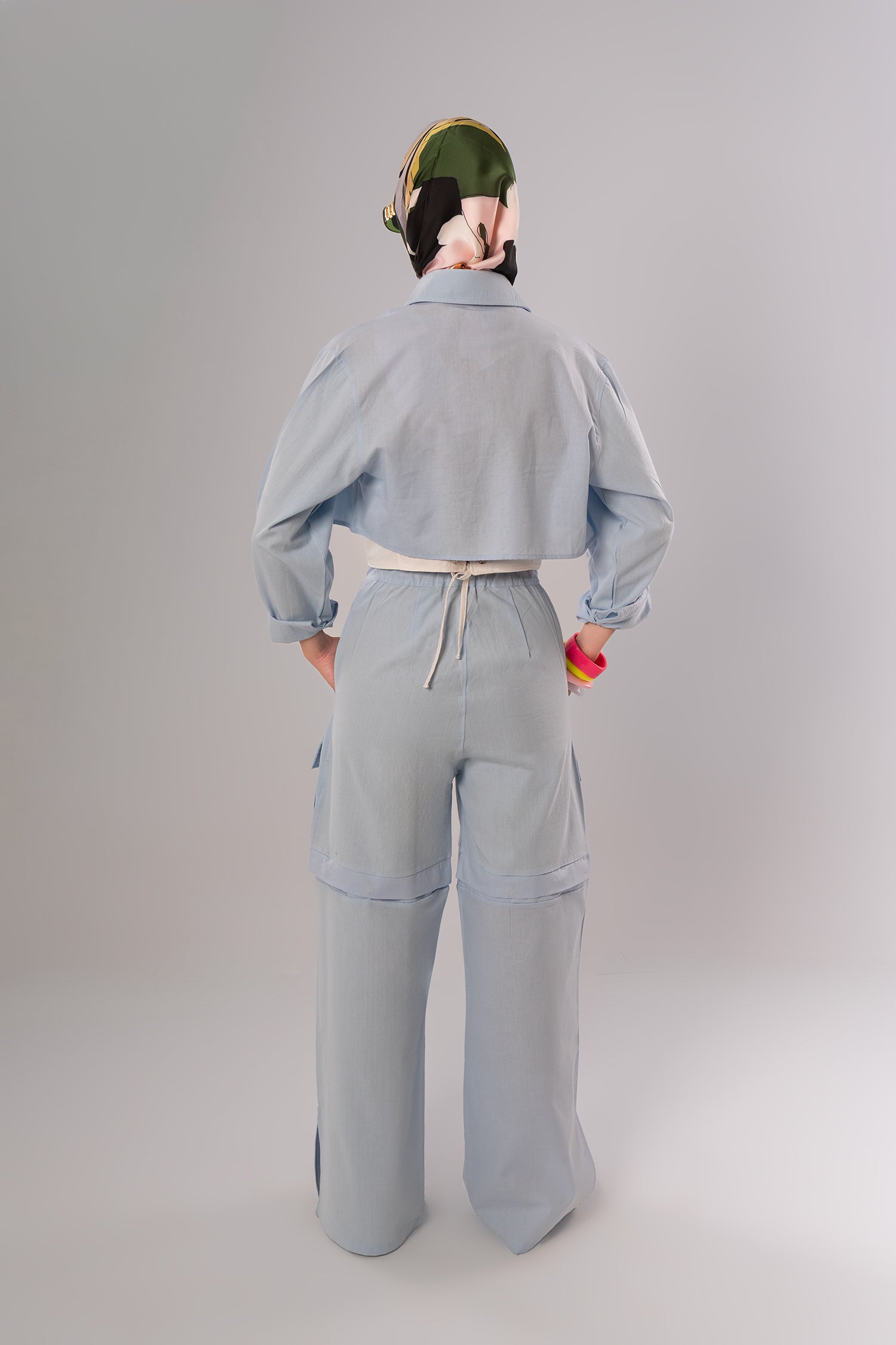 Short Linen Baby Blue Jacket