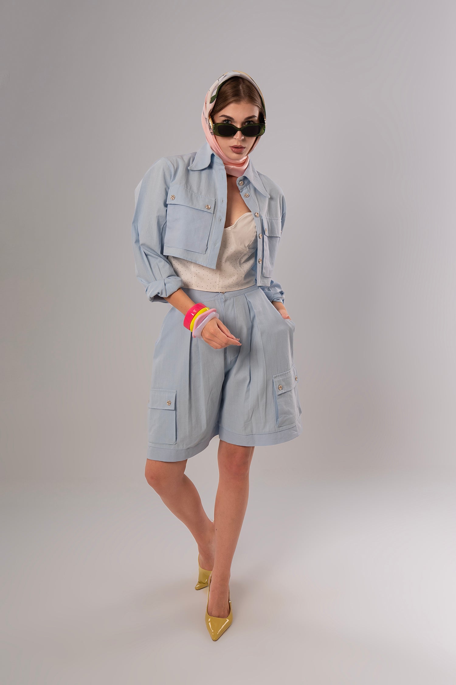 Convertible Linen Baby Blue Pants