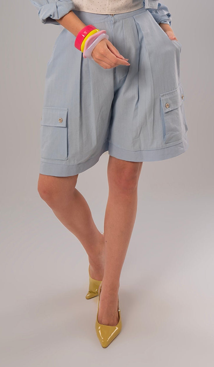 Convertible Linen Baby Blue Pants