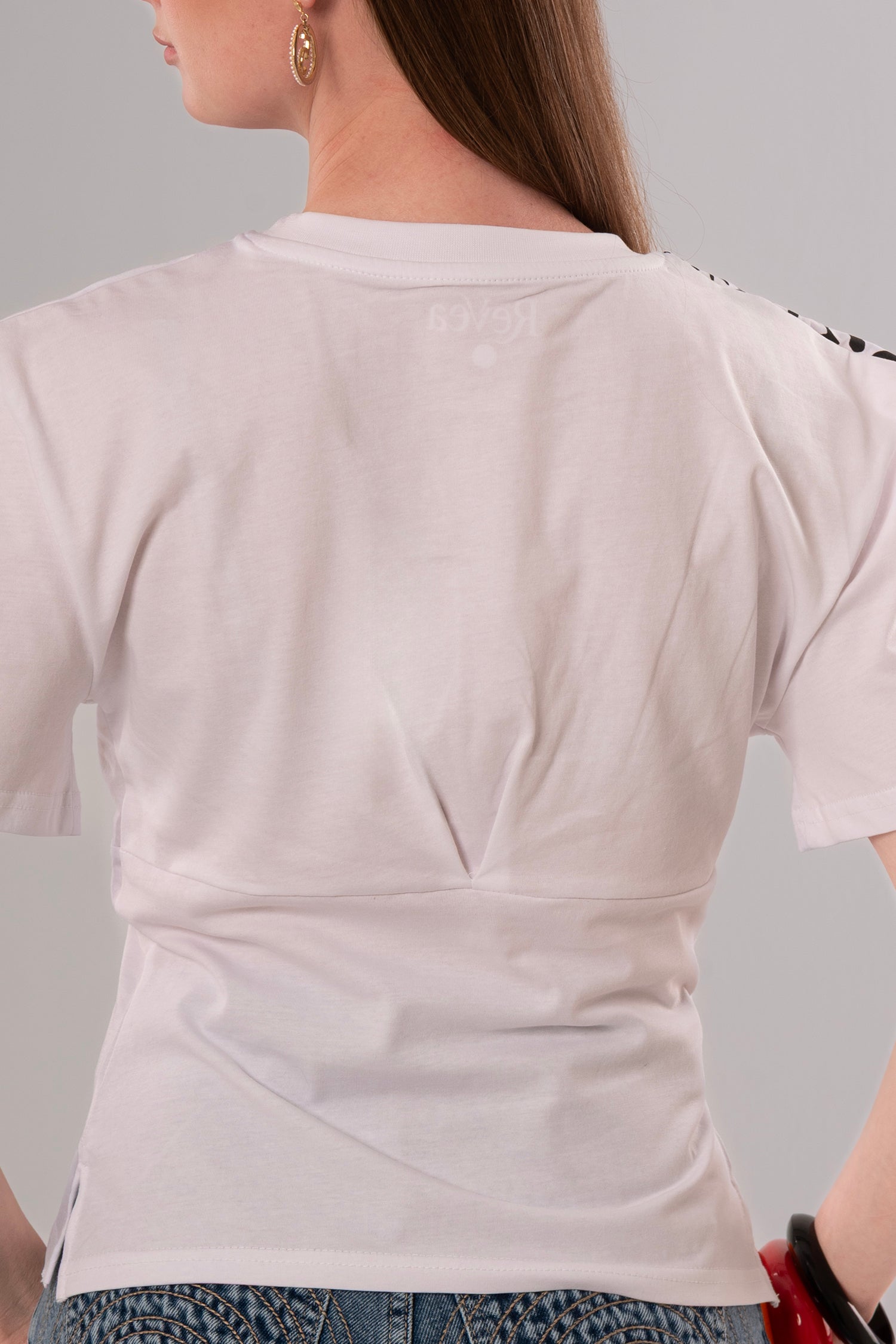 Tiger-Print Cotton White Top
