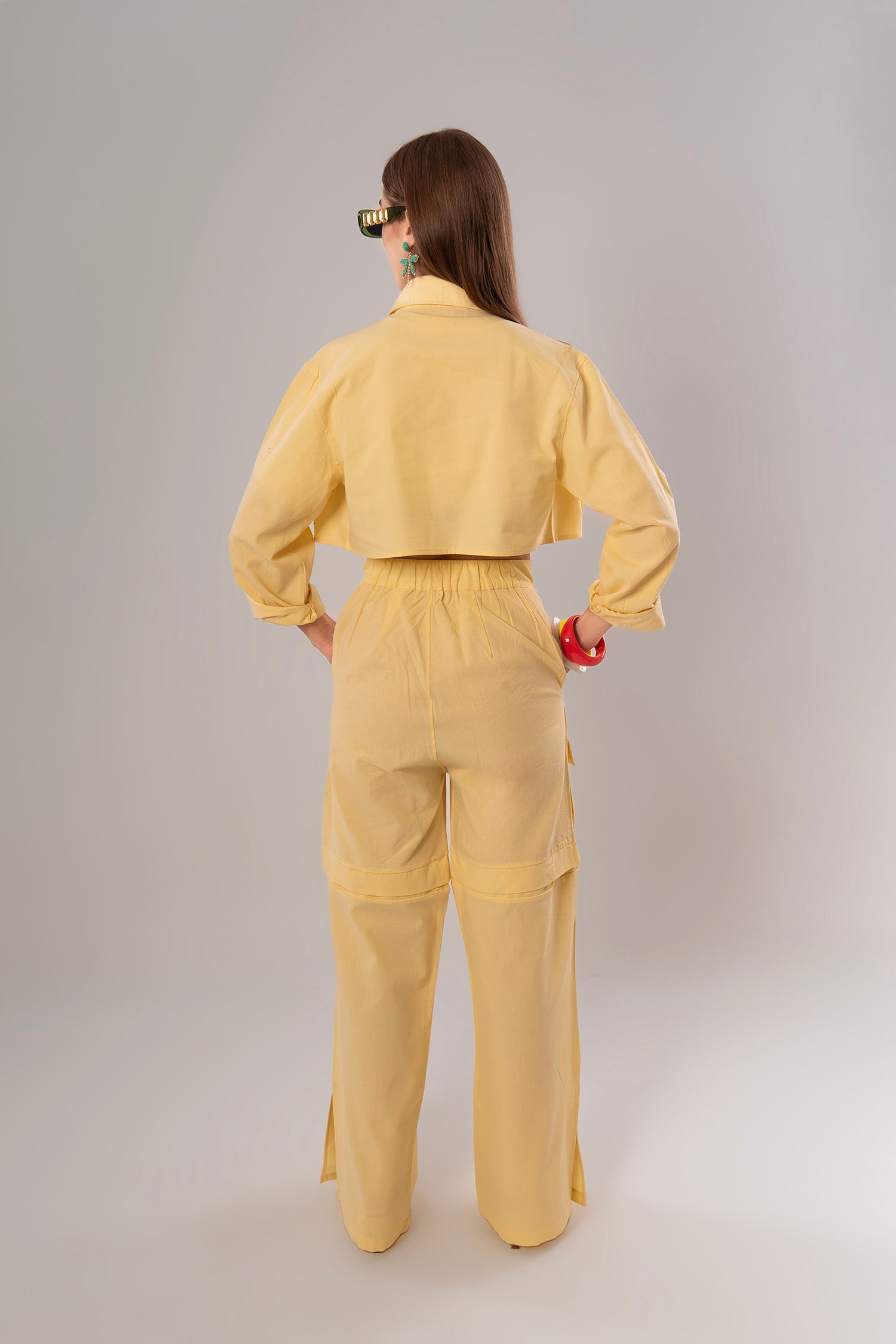 Convertible Linen Yellow Pants