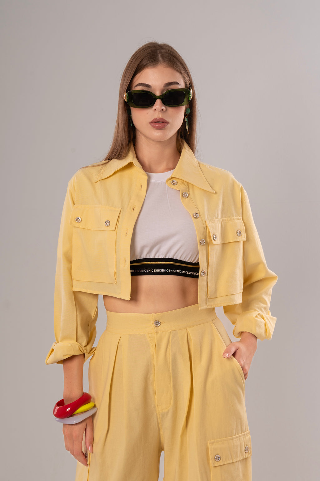 Convertible Linen Yellow Pants