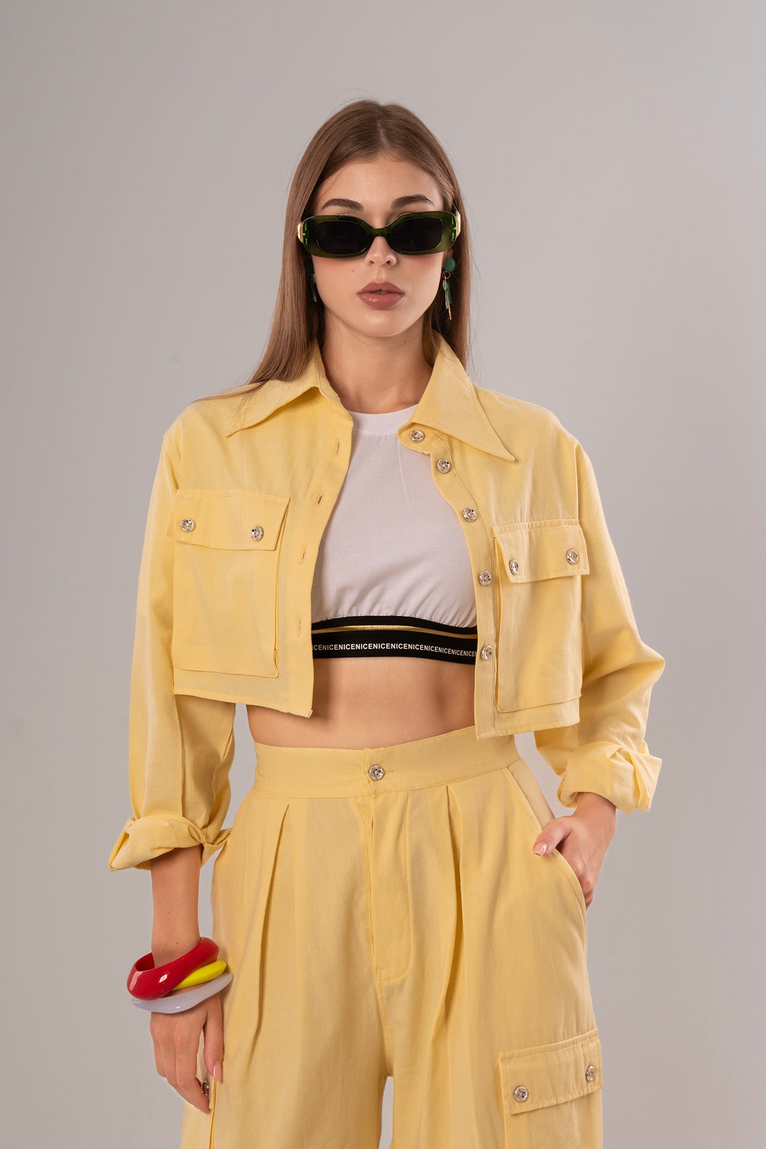 Convertible Linen Yellow Pants