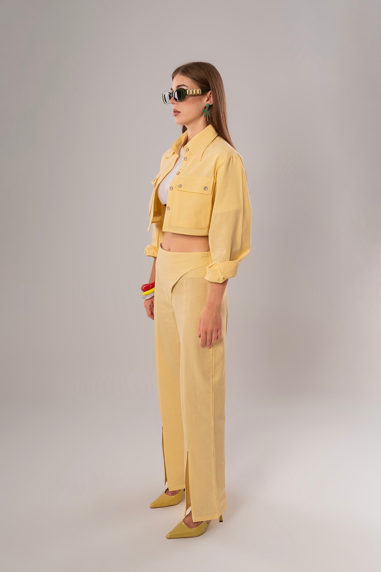 Wrap Linen Yellow Pants