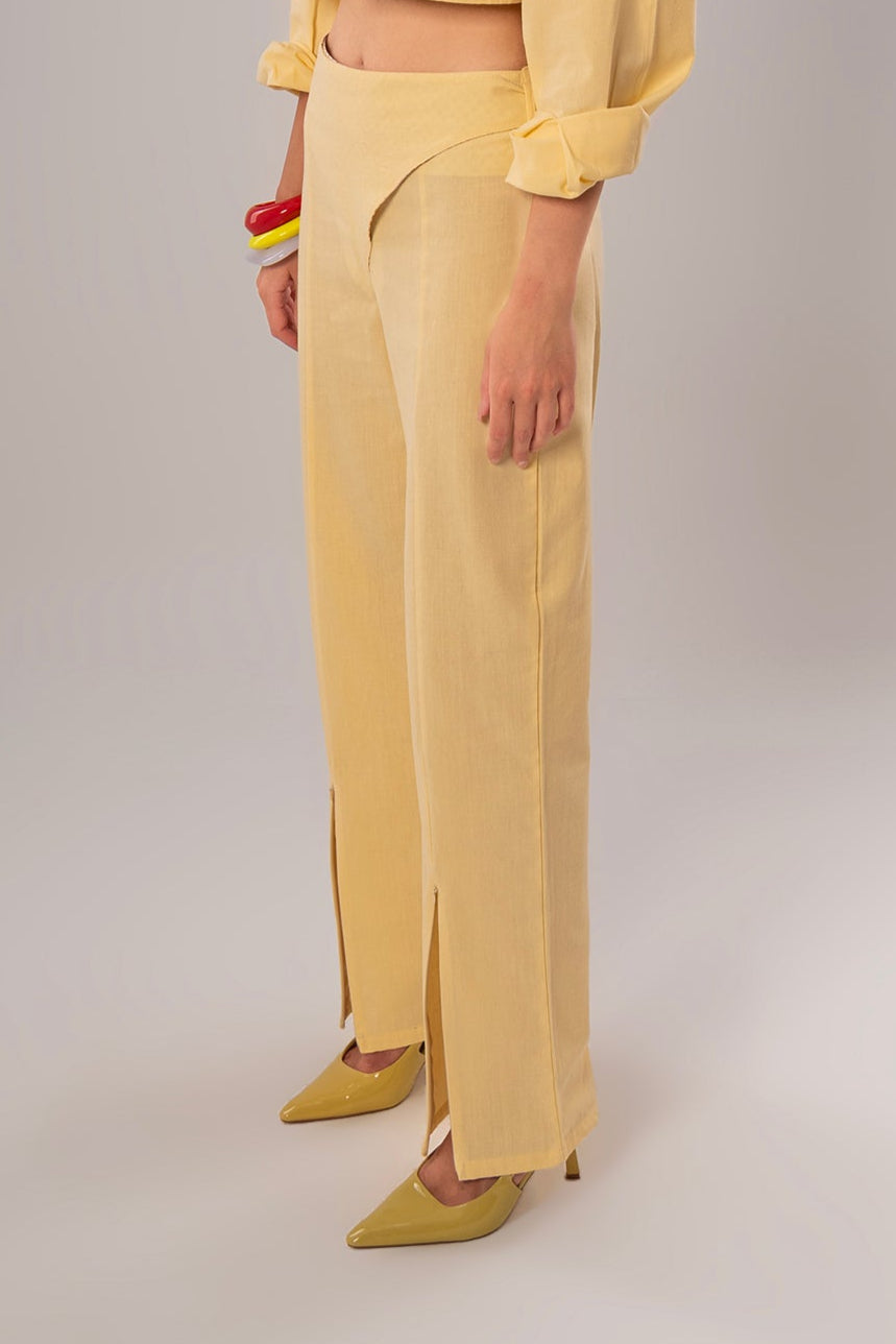 Wrap Linen Yellow Pants