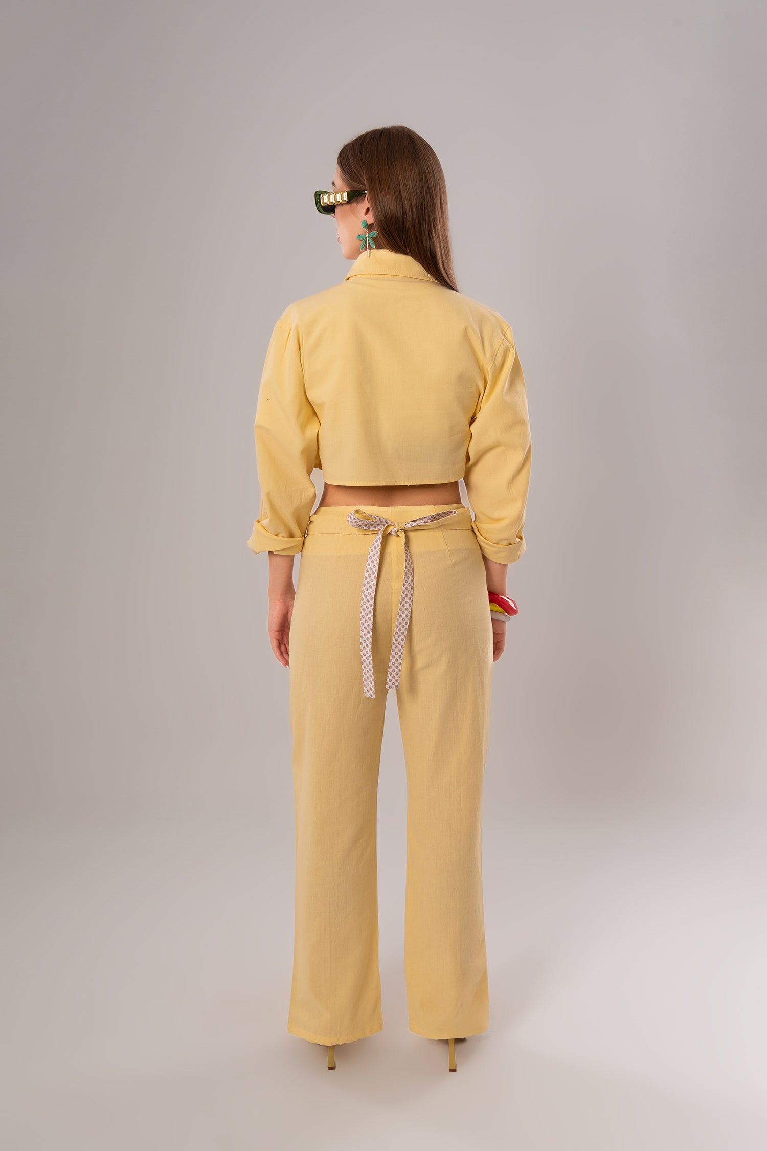 Wrap Linen Yellow Pants