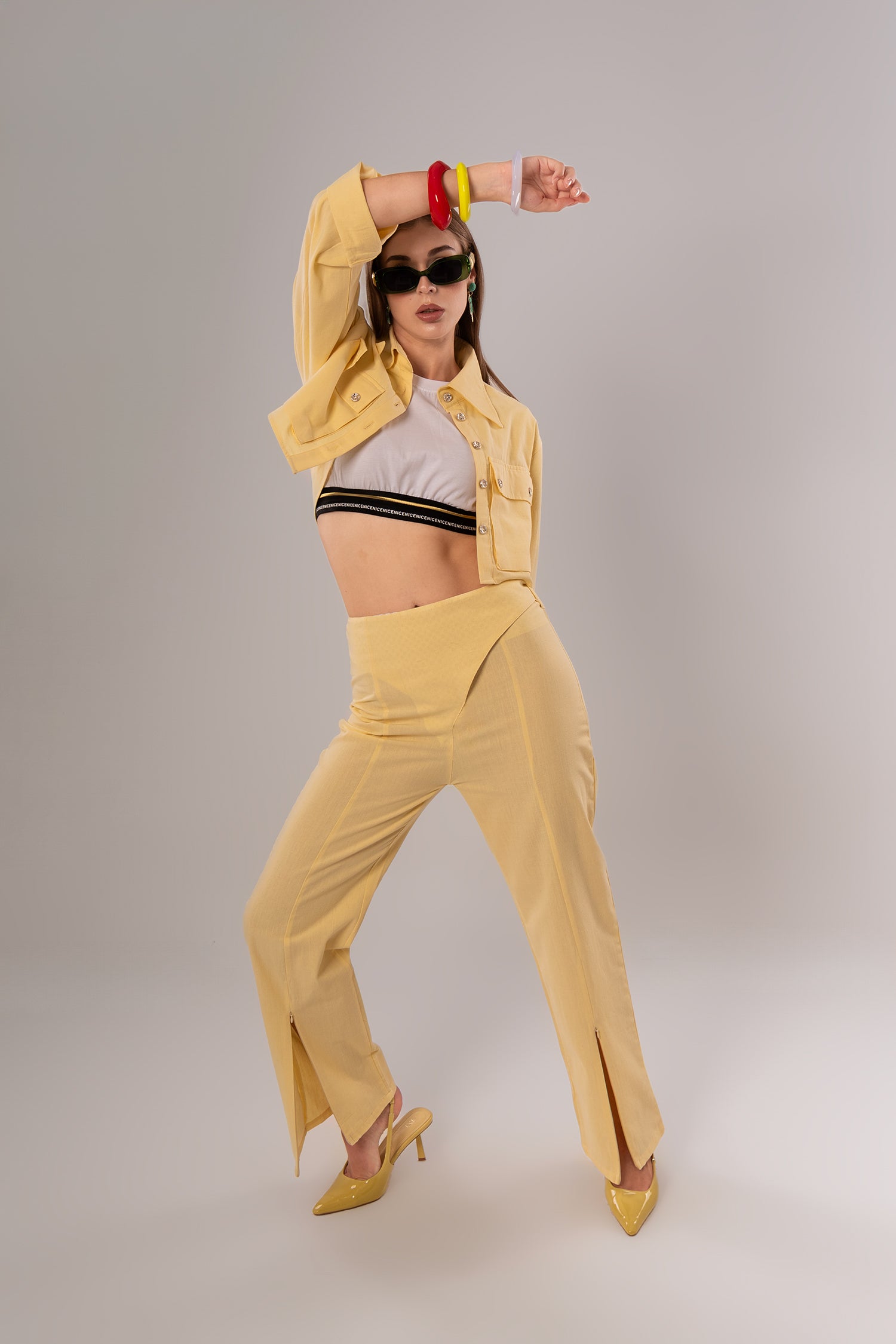 Wrap Linen Yellow Pants