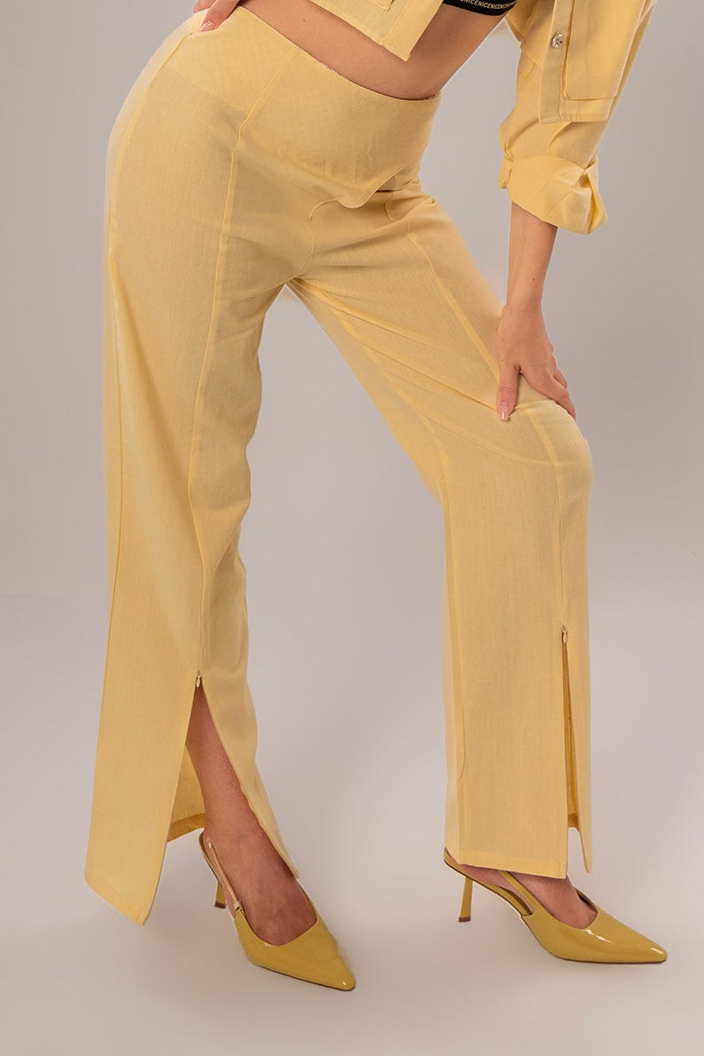 Wrap Linen Yellow Pants
