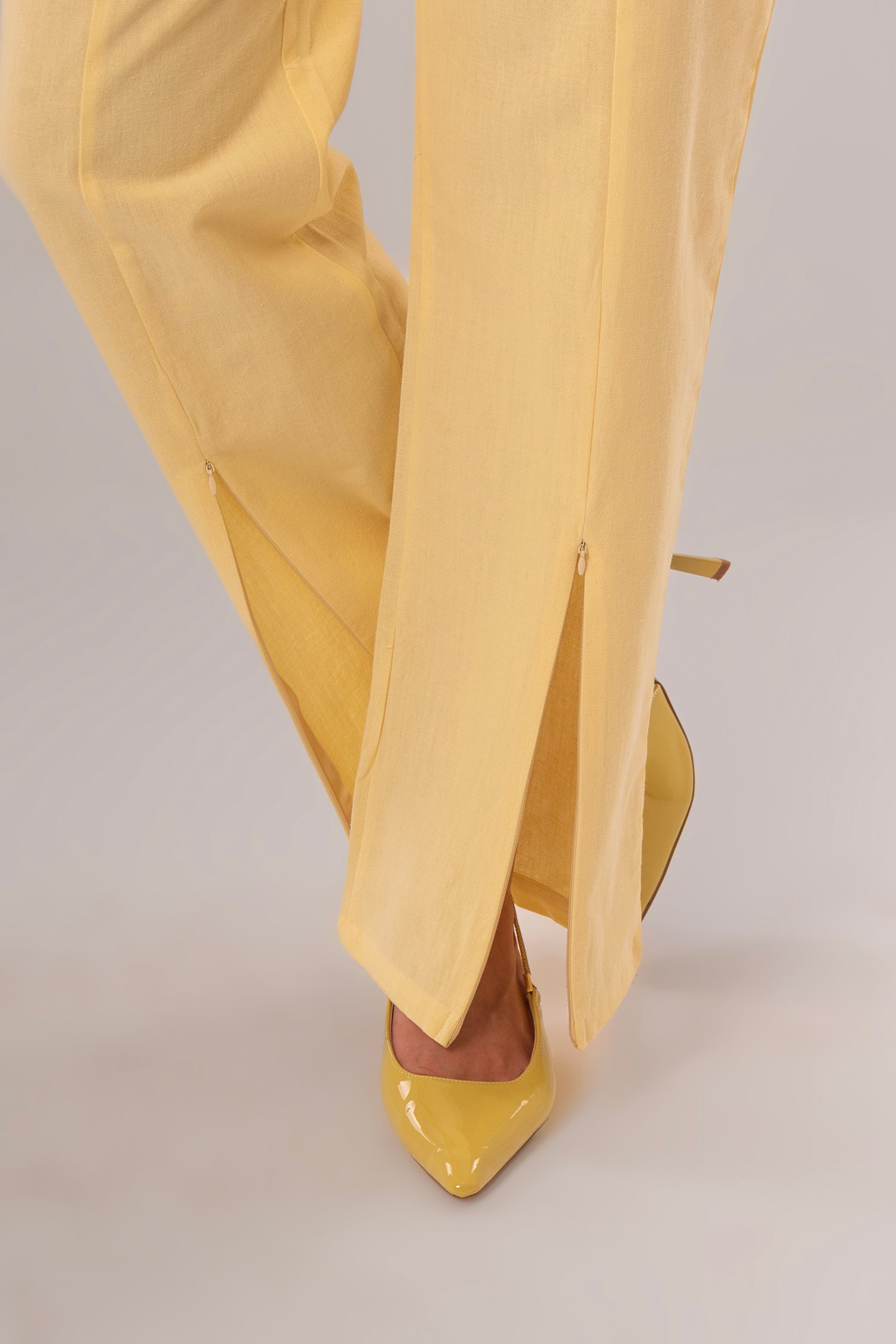 Wrap Linen Yellow Pants