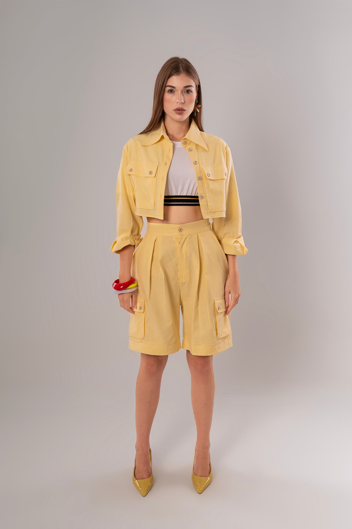 Convertible Linen Yellow Pants