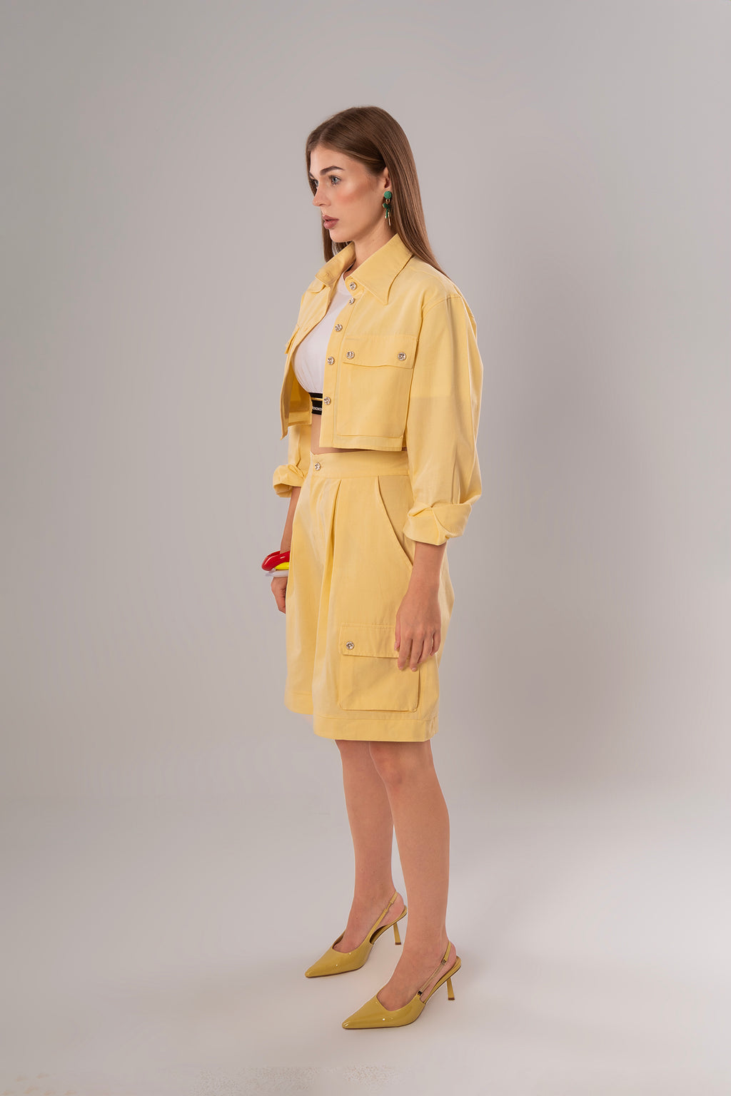 Convertible Linen Yellow Pants