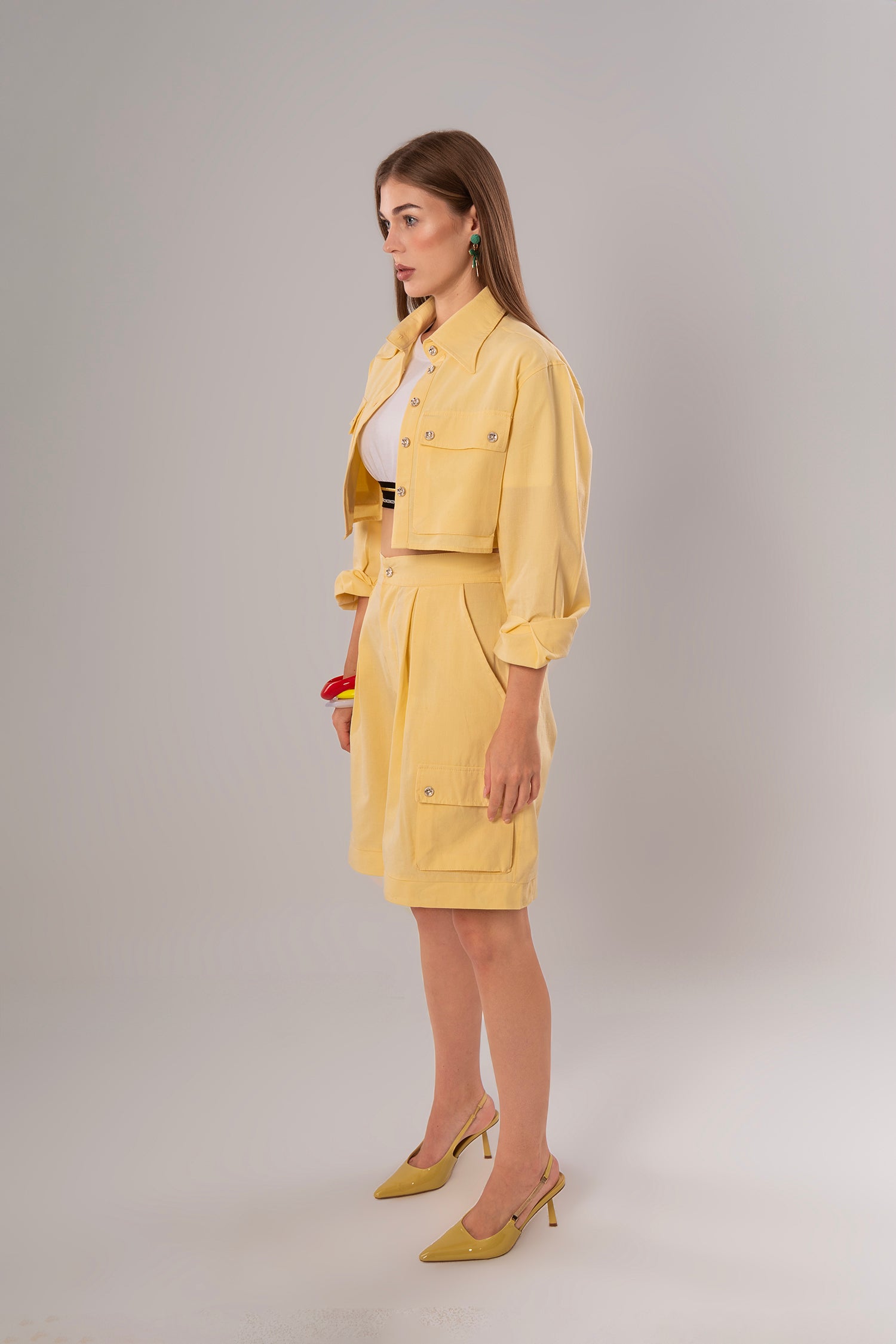 Convertible Linen Yellow Pants