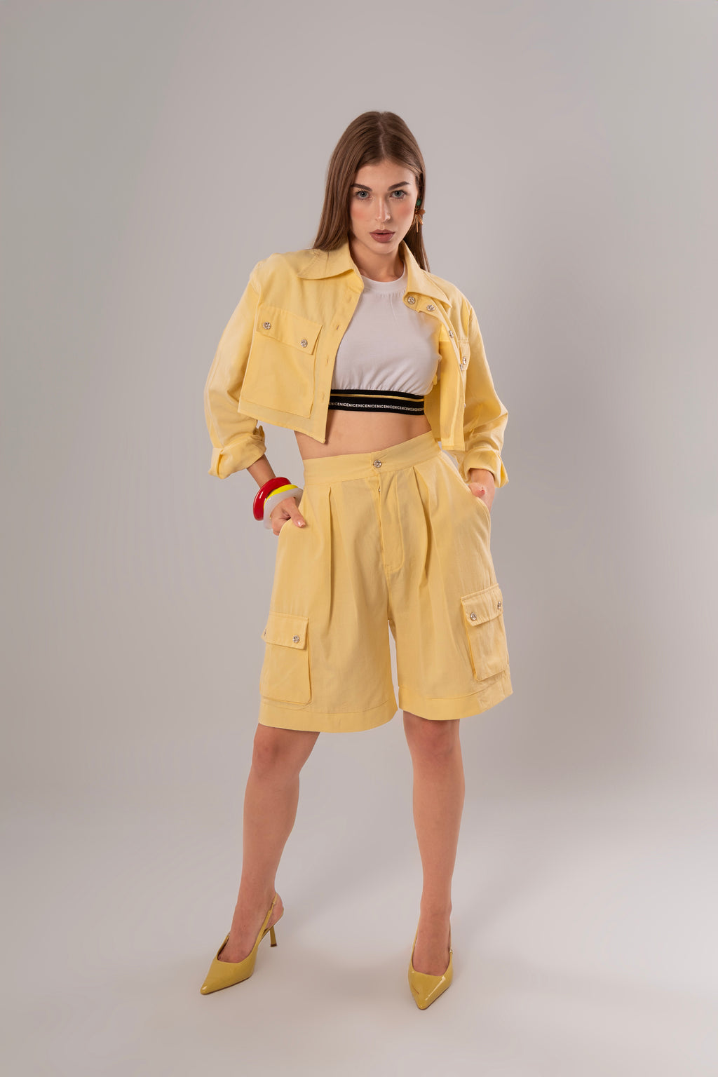 Convertible Linen Yellow Pants