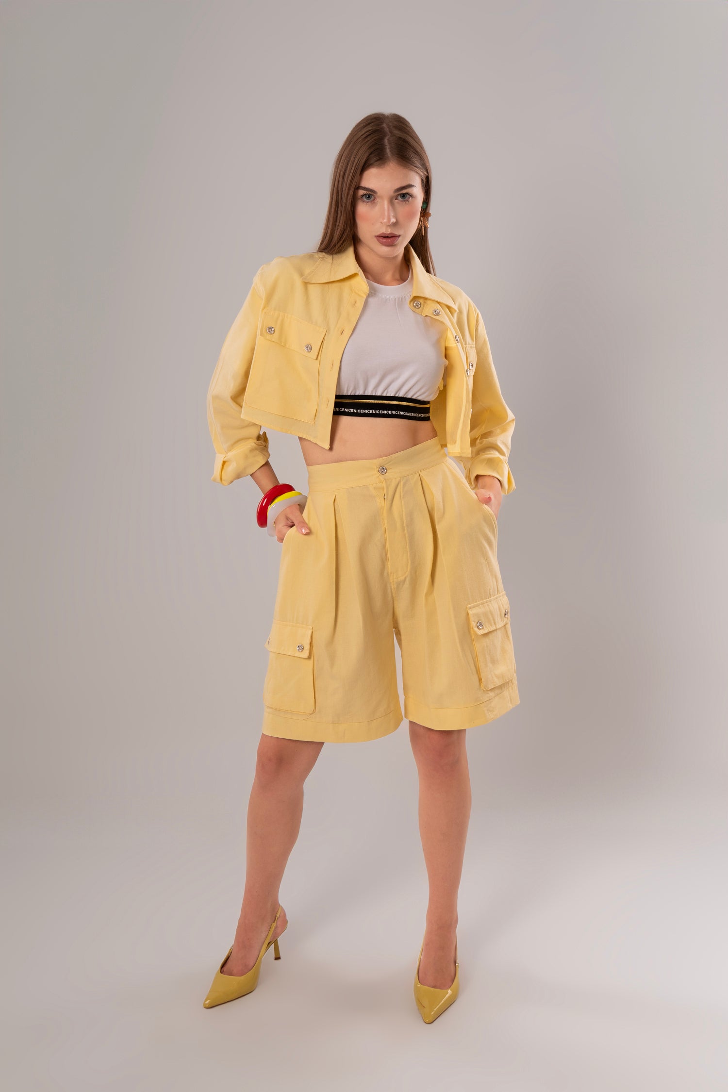 Convertible Linen Yellow Pants