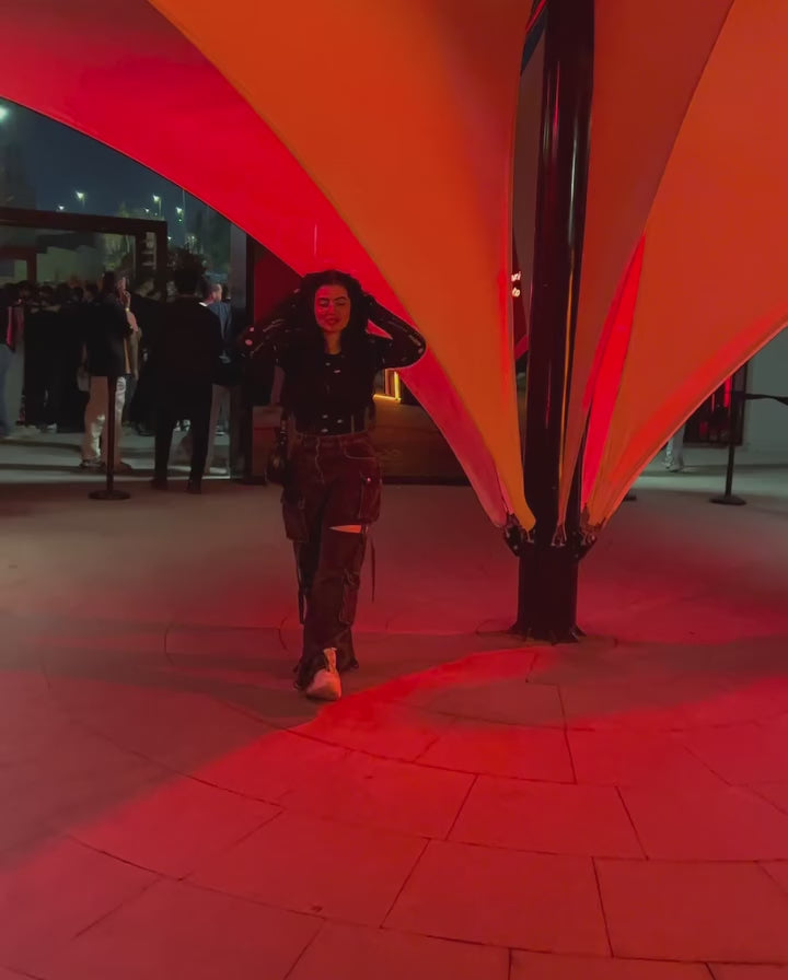 Black Denim Cargo Pants