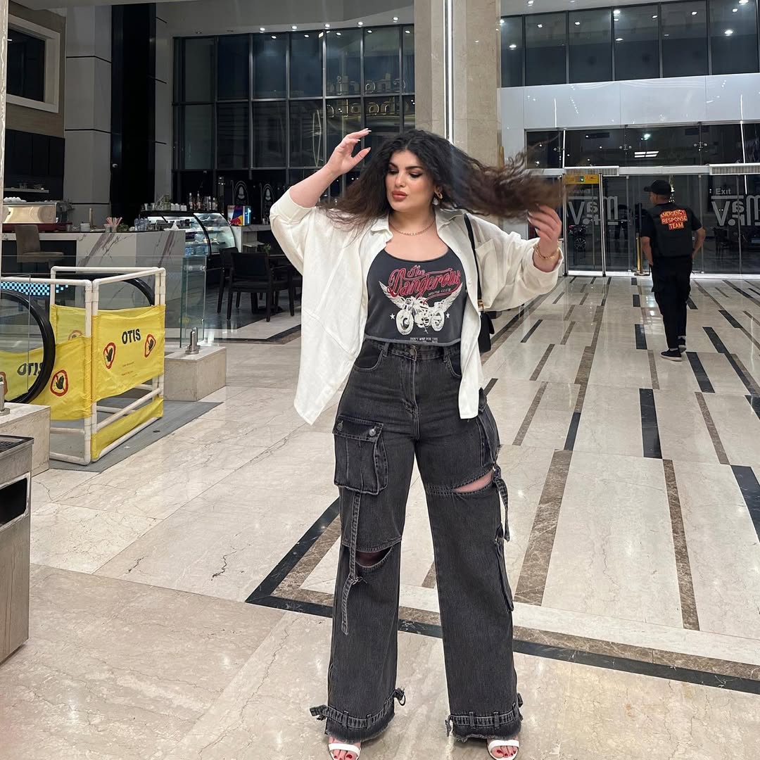 Black Denim Cargo Pants